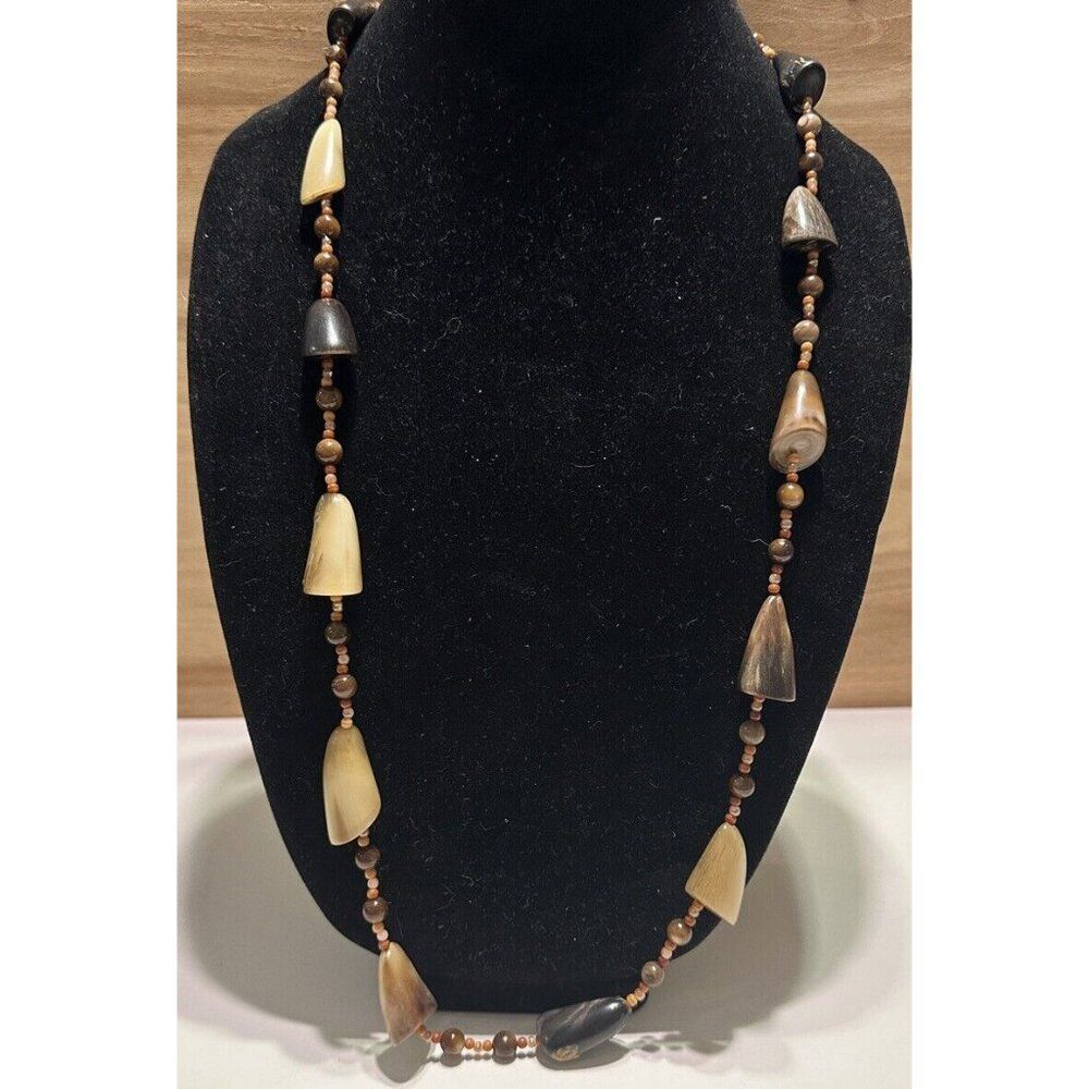 Vintage Horn Tip Tribal Bohemian Stag Antler horn tip necklace